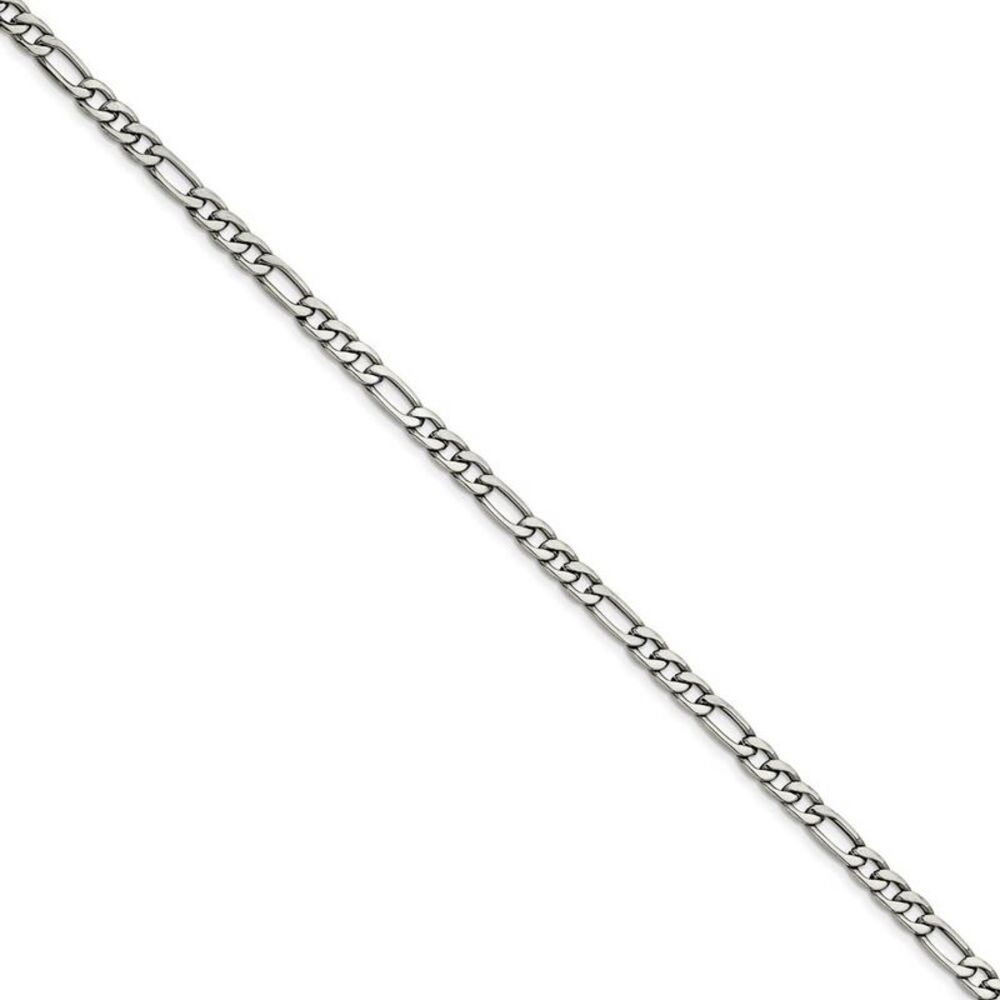 Men's 6.3mm Stainless Steel Figaro Chain Bracelet, 8 Inch
